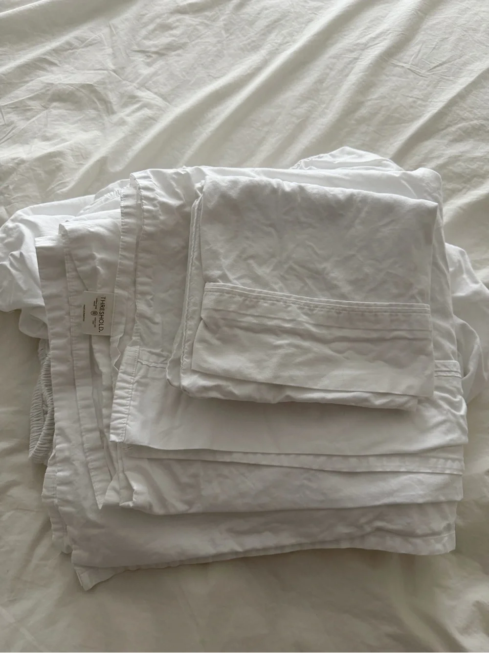 Threshold 400 Thread Count Twin/Twin XL Sheet Set – White | 100% Cotton
